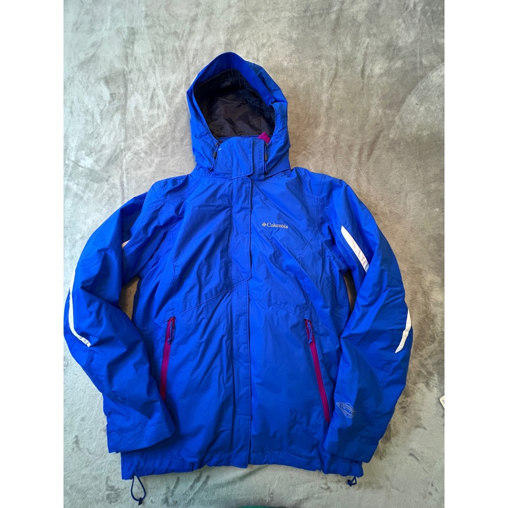 Columbia Ski Jacket Womens Medium Blue Omni-Heat Interchange Hooded